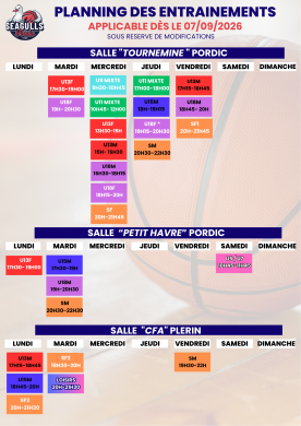 PLANNING ENTRAINEMENTS SAISON 2026-2027